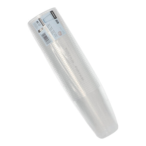 50 Trinkbecher, PP 0,5 l Ø 9,5 cm · 13,7 cm transparent mit Schaumrand