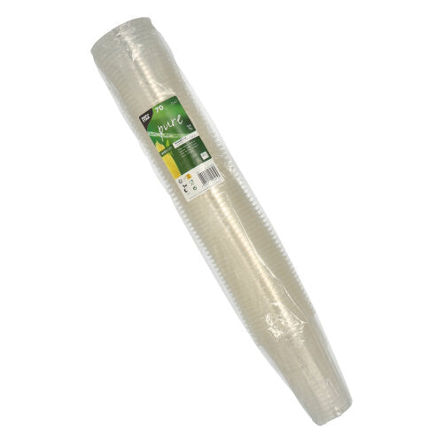 70 Kaltgetränkebecher, PLA "pure" 0,4 l Ø 9,5 cm · 13,2 cm glasklar mit Schaumrand