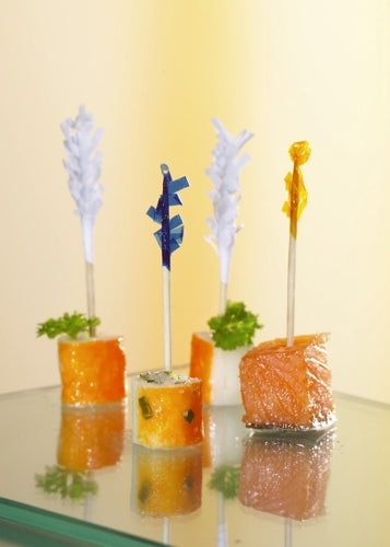 1000 Deko-Picker 6,8 cm farbig sortiert "Frills"