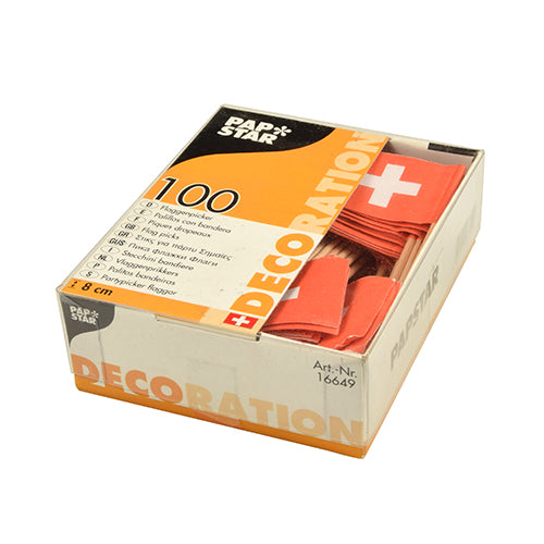 100 Deko-Picker 8 cm "Schweiz"