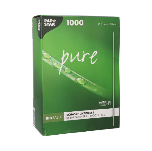 1000 Schaschlikspieße, Bambus "pure" Ø 3 mm · 20 cm