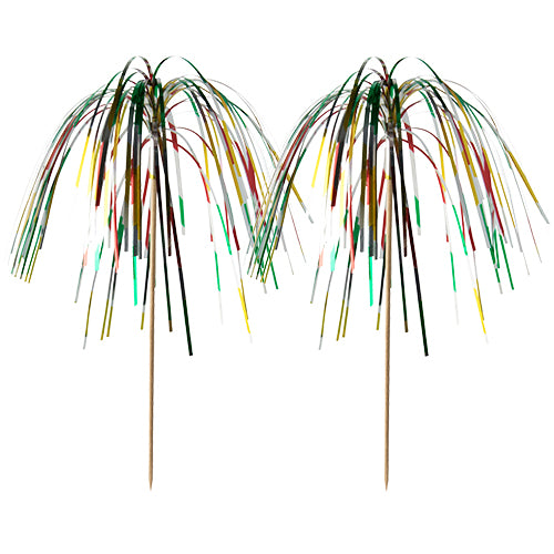 100 Deko-Picker 15,5 cm "Feuerwerk" multicolor