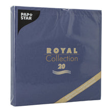 Lade das Bild in den Galerie-Viewer, 20 Servietten &quot;ROYAL Collection&quot; 1/4-Falz 40 cm x 40 cm dunkelblau
