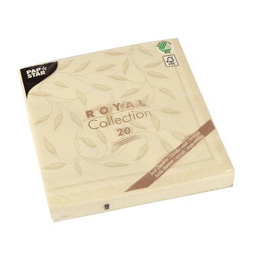 20 Servietten "ROYAL Collection" 1/4-Falz 40 cm x 40 cm champagner "New Mediterran"