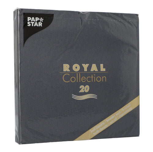 20 Servietten "ROYAL Collection" 1/4-Falz 40 cm x 40 cm schwarz