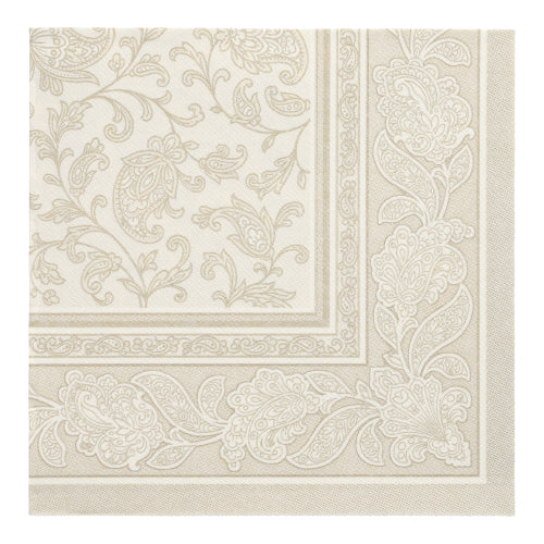 20 Servietten "ROYAL Collection" 1/4-Falz 40 cm x 40 cm champagner "Ornaments"