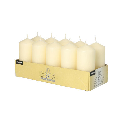 10 Stumpenkerzen Ø 40 mm · 90 mm creme
