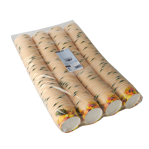 200 Eisbecher, Pappe rund 125 ml Ø 8 cm · 4,8 cm "Früchte"