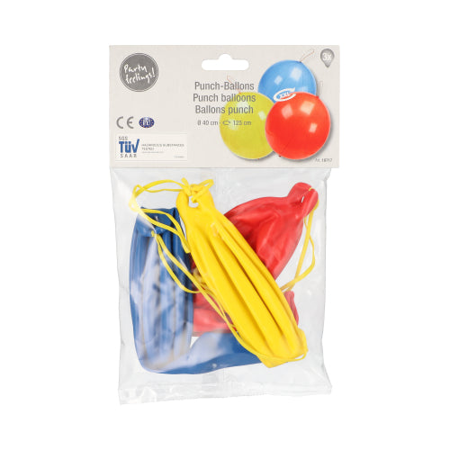 3 Punch Ballons Ø 40 cm farbig sortiert