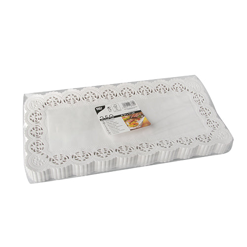 250 Spitzenpapiere eckig 34 cm x 17 cm weiss