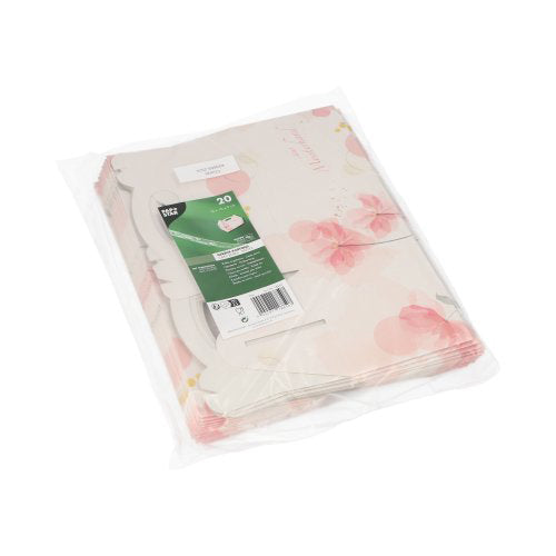 20 Gebäck-Kartons, Pappe eckig 16 cm x 10 cm x 9 cm rosé mit Tragegriff