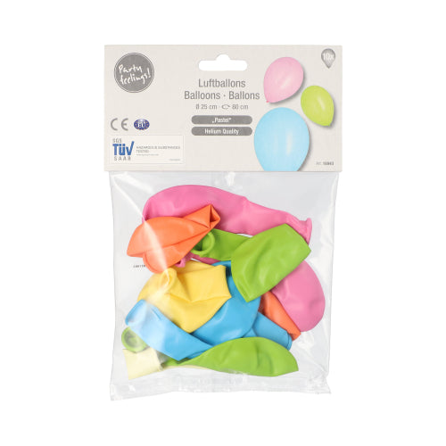 10 Luftballons Ø 25 cm farbig sortiert "Pastel"