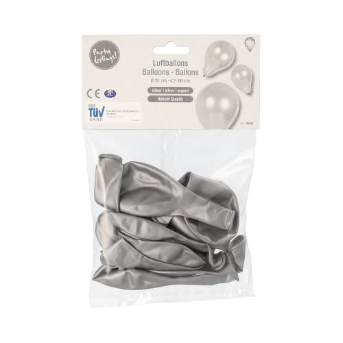 10 Luftballons Ø 25 cm silber