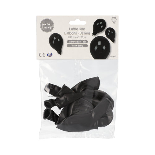 10 Luftballons Ø 25 cm schwarz