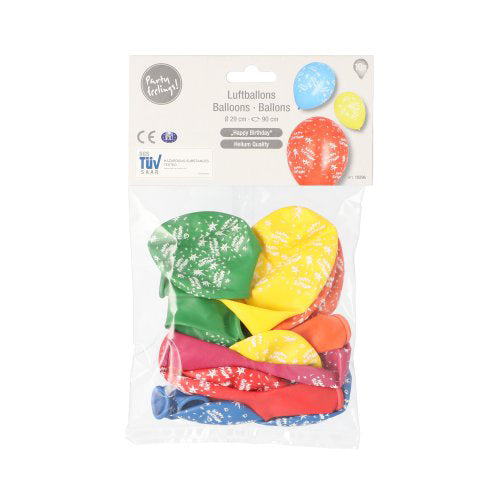 10 Luftballons Ø 29 cm farbig sortiert "Happy Birthday"