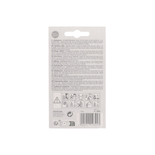 Zahlenkerze 7,3 cm weiss "1" mit rotem Rand