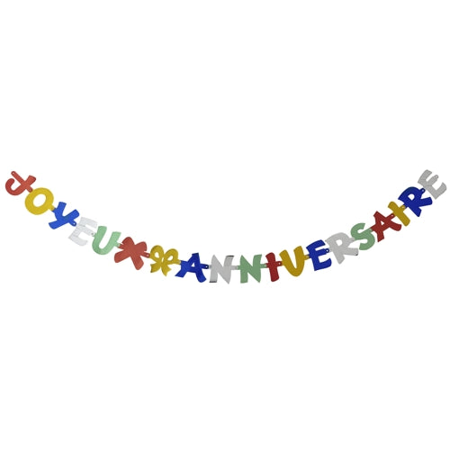 Grußkette 1,9 m "Joyeux Anniversaire"