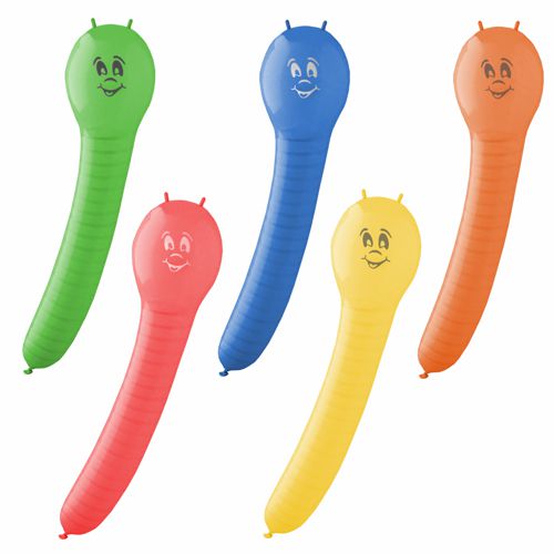 5 Luftballons farbig sortiert "Caterpillar"