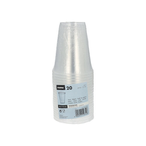 20 Trinkbecher, PP 0,3 l Ø 9,5 cm · 11,1 cm transparent mit Schaumrand