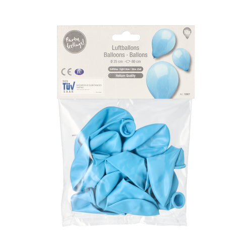 10 Luftballons Ø 25 cm hellblau