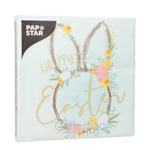 20 Servietten, 3-lagig 1/4-Falz 33 cm x 33 cm "Easter Accents"