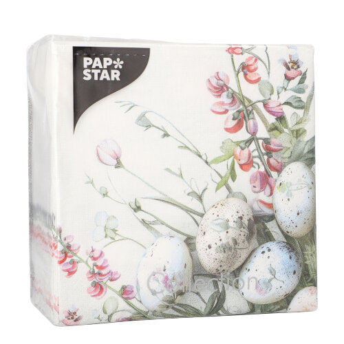 100 Servietten, 3-lagig 1/4-Falz 33 cm x 33 cm "Pastell Eggs"