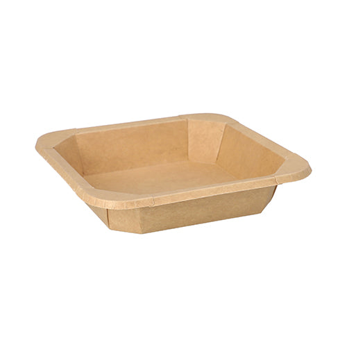 25 Lunchboxen, Pappe eckig 500 ml 3,3 cm x 16,2 cm x 16,2 cm braun