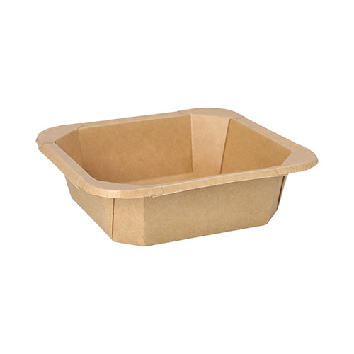 25 Lunchboxen, Pappe eckig 750 ml 4,7 cm x 16,2 cm x 16,2 cm braun