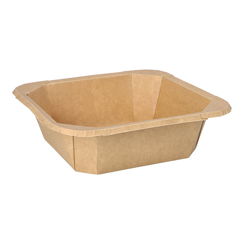 25 Lunchboxen, Pappe eckig 1000 ml 5,2 cm x 18 cm x 18 cm braun