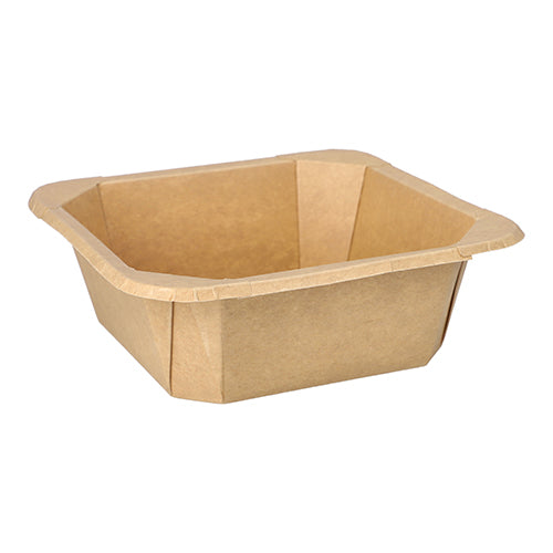 25 Lunchboxen, Pappe eckig 1200 ml 6 cm x 18 cm x 18 cm braun