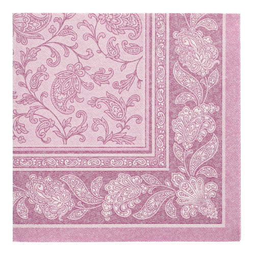 50 Servietten "ROYAL Collection" 1/4-Falz 40 cm x 40 cm lila "Ornaments"