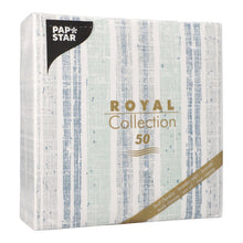 Lade das Bild in den Galerie-Viewer, 50 Servietten &quot;ROYAL Collection&quot; 1/4-Falz 40 cm x 40 cm dunkelblau &quot;Stripes&quot;
