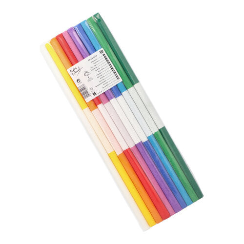 10 Krepp-Papier 2,5 m x 50 cm farbig sortiert wasserfest