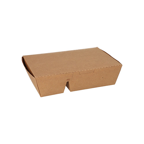 25 Lunchboxen, Pappe 2-geteilt 450 ml 5 cm x 11 cm x 16,8 cm braun