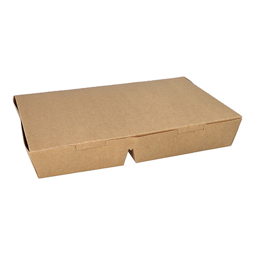 25 Lunchboxen, Pappe 5-geteilt 900 ml 4,2 cm x 17 cm x 25,5 cm braun