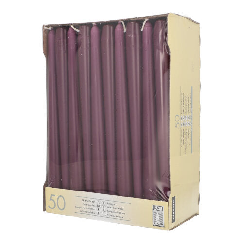 50 Leuchterkerzen Ø 2,2 cm · 25 cm violett