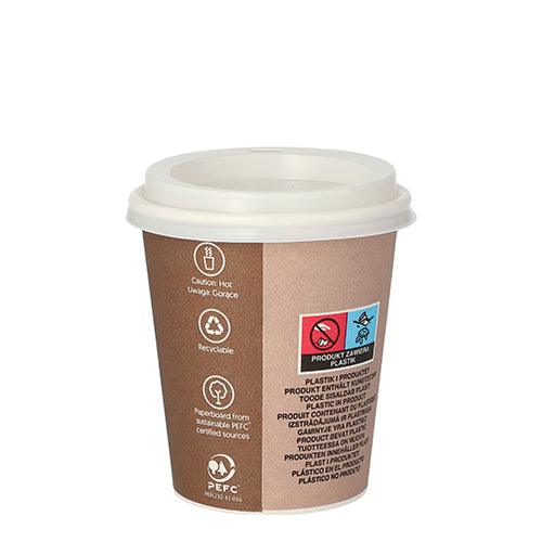 10 Trinkbecher, Pappe mit Deckel, PS "To Go" 0,2 l Ø 8 cm · 9,1 cm