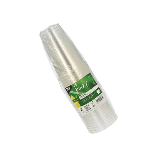 25 Kaltgetränkebecher, PLA "pure" 0,25 l Ø 7,8 cm · 11 cm glasklar mit Schaumrand