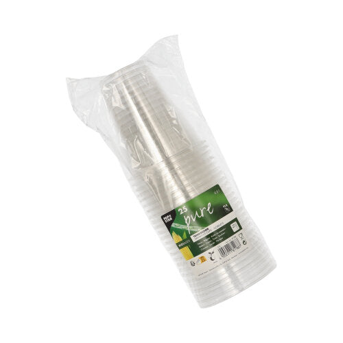 25 Kaltgetränkebecher, PLA "pure" 0,3 l Ø 9,5 cm · 11 cm glasklar mit Schaumrand