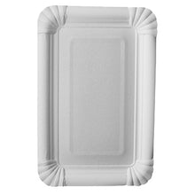 Lade das Bild in den Galerie-Viewer, 25 Teller, Pappe &quot;pure&quot; eckig 13 cm x 20 cm weiss
