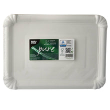 Lade das Bild in den Galerie-Viewer, 25 Teller, Pappe &quot;pure&quot; eckig 21,5 cm x 29 cm weiss
