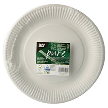 Lade das Bild in den Galerie-Viewer, 25 Teller, Pappe &quot;pure&quot; rund Ø 26 cm weiss extra stark

