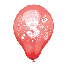Lade das Bild in den Galerie-Viewer, 6 Zahlenluftballons Ø 25 cm farbig sortiert &quot;3&quot;
