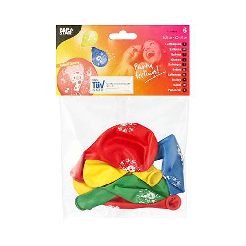 6 Zahlenluftballons Ø 25 cm farbig sortiert "9"