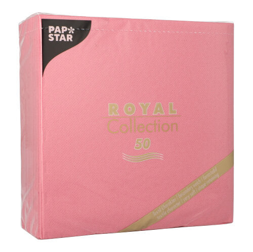 50 Servietten "ROYAL Collection" 1/4-Falz 40 cm x 40 cm rosa