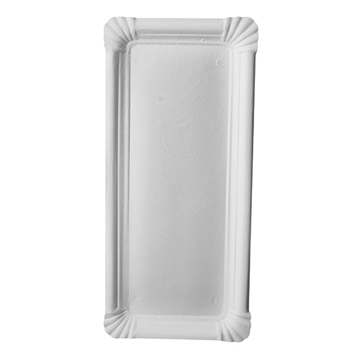 250 Teller, Pappe "pure" eckig 11 cm x 24 cm weiss