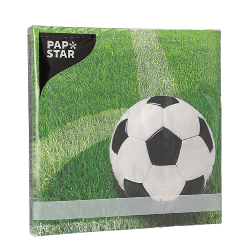 20 Servietten, 3-lagig 1/4-Falz 33 cm x 33 cm "Football"