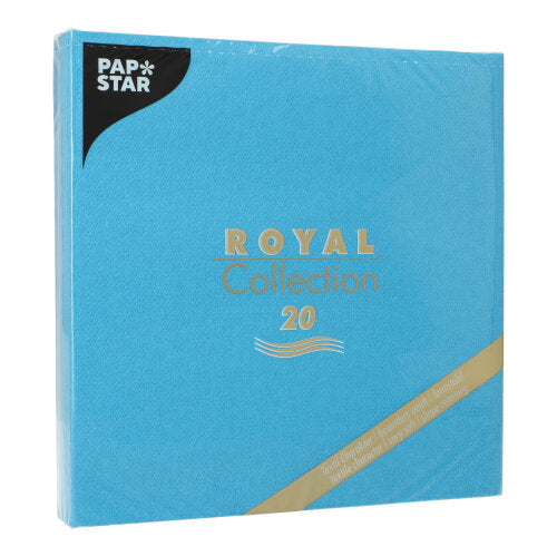 20 Servietten "ROYAL Collection" 1/4-Falz 40 cm x 40 cm türkis