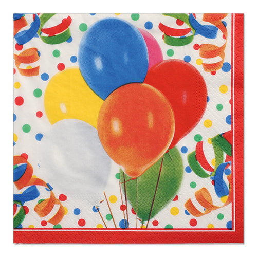 100 Servietten, 3-lagig 1/4-Falz 33 cm x 33 cm "Lucky Balloons"