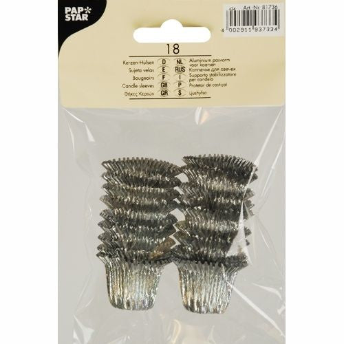 18 Kerzenhülsen Ø 1,9 cm · 2,7 cm silber